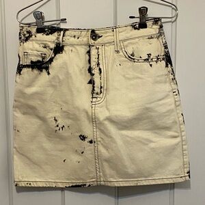 Zara original jeans denimwear Black and Cream Mini Skirt